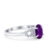 Art Deco Oval Solitaire Wedding Ring Simulated Cubic Zirconia 925 Sterling Silver