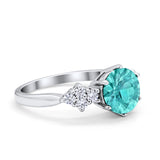 Art Deco Solitaire Wedding Ring Simulated Cubic Zirconia 925 Sterling Silver