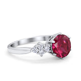 Art Deco Solitaire Wedding Ring Simulated Cubic Zirconia 925 Sterling Silver