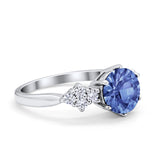 Art Deco Solitaire Wedding Ring Simulated Cubic Zirconia 925 Sterling Silver