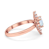 Halo Floral Style Vintage Wedding Ring Simulated Cubic Zirconia 925 Sterling Silver