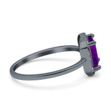 Halo Radiant Cut Wedding Engagement Ring Round Simulated Cubic Zirconia 925 Sterling Silver