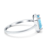 Halo Radiant Cut Wedding Engagement Ring Round Simulated Cubic Zirconia 925 Sterling Silver