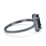 Halo Radiant Cut Wedding Engagement Ring Round Simulated Cubic Zirconia 925 Sterling Silver