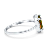 Halo Radiant Cut Wedding Engagement Ring Round Simulated Cubic Zirconia 925 Sterling Silver