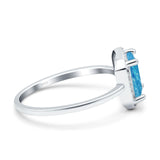 Halo Radiant Cut Wedding Engagement Ring Round Simulated Cubic Zirconia 925 Sterling Silver