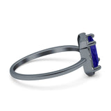 Halo Radiant Cut Wedding Engagement Ring Round Simulated Cubic Zirconia 925 Sterling Silver