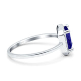 Halo Radiant Cut Wedding Engagement Ring Round Simulated Cubic Zirconia 925 Sterling Silver