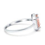 Halo Radiant Cut Wedding Engagement Ring Round Simulated Cubic Zirconia 925 Sterling Silver