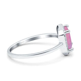 Halo Radiant Cut Wedding Engagement Ring Round Simulated Cubic Zirconia 925 Sterling Silver