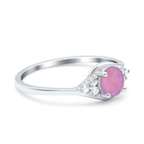 Art Deco Engagement Ring Round Simulated Cubic Zirconia 925 Sterling Silver