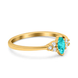 Marquise Art Deco Engagement Ring Round 3 Stone Simulated Cubic Zirconia 925 Sterling Silver