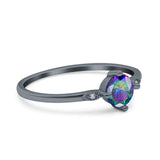 Three Stone Art Deco Engagement Ring Round Simulated Cubic Zirconia 925 Sterling Silver