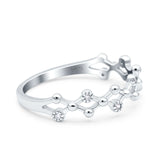 Wedding Engagement Anniversary Ring Band Round Simulated Cubic Zirconia 925 Sterling Silver