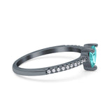 Teardrop Pear Art Deco Wedding Ring Simulated Cubic Zirconia 925 Sterling Silver