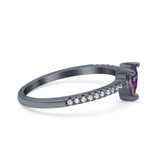 Teardrop Pear Art Deco Wedding Ring Simulated Cubic Zirconia 925 Sterling Silver