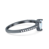 Teardrop Pear Art Deco Wedding Ring Simulated Cubic Zirconia 925 Sterling Silver