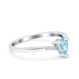 Teardrop Pear Art Deco Wedding Bridal Engagement Ring Round Simulated Cubic Zirconia 925 Sterling Silver