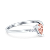 Teardrop Pear Art Deco Wedding Bridal Engagement Ring Round Simulated Cubic Zirconia 925 Sterling Silver