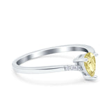Teardrop Pear Art Deco Wedding Bridal Engagement Ring Round Simulated Cubic Zirconia 925 Sterling Silver