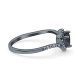 Halo Heart Art Deco Wedding Bridal Ring Round Simulated Cubic Zirconia 925 Sterling Silver