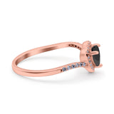 Halo Heart Art Deco Wedding Bridal Ring Round Simulated Cubic Zirconia 925 Sterling Silver