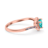 Halo Heart Art Deco Wedding Bridal Ring Round Simulated Cubic Zirconia 925 Sterling Silver