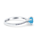 Art Deco Wedding Engagement Bridal Ring Round Simulated Cubic Zirconia 925 Sterling Silver