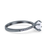 Art Deco Wedding Engagement Bridal Ring Round Simulated Cubic Zirconia 925 Sterling Silver