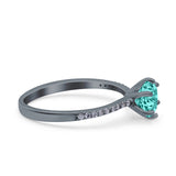 Art Deco Wedding Engagement Bridal Ring Round Simulated Cubic Zirconia 925 Sterling Silver