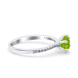 Art Deco Wedding Engagement Bridal Ring Round Simulated Cubic Zirconia 925 Sterling Silver