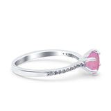 Art Deco Wedding Engagement Bridal Ring Round Simulated Cubic Zirconia 925 Sterling Silver