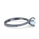 Art Deco Wedding Engagement Bridal Ring Round Simulated Cubic Zirconia 925 Sterling Silver