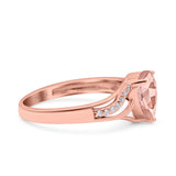 Teardrop Dainty Art Deco Pear Wedding Engagement Bridal Ring Round Simulated Cubic Zirconia 925 Sterling Silver