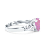 Teardrop Dainty Art Deco Pear Wedding Engagement Bridal Ring Round Simulated Cubic Zirconia 925 Sterling Silver