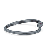 Snake Ring Oxidized Band Solid 925 Sterling Silver Thumb Ring (6mm)