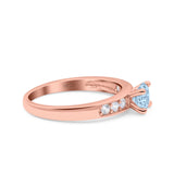 Art Deco Wedding Engagement Bridal Ring Round Simulated Cubic Zirconia 925 Sterling Silver