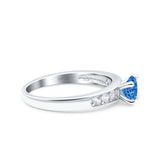 Art Deco Wedding Engagement Bridal Ring Round Simulated Cubic Zirconia 925 Sterling Silver