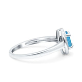 Halo Oval Art Deco Wedding Engagement Bridal Ring Round Simulated Cubic Zirconia 925 Sterling Silver