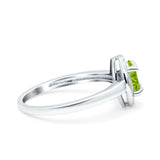 Halo Oval Art Deco Wedding Engagement Bridal Ring Round Simulated Cubic Zirconia 925 Sterling Silver