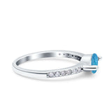 Art Deco Wedding Ring Marquise Simulated Cubic Zirconia 925 Sterling Silver