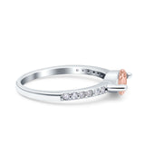 Art Deco Wedding Ring Marquise Simulated Cubic Zirconia 925 Sterling Silver