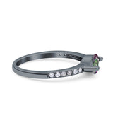 Art Deco Wedding Ring Marquise Simulated Cubic Zirconia 925 Sterling Silver