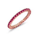 Full Eternity Wedding Band Round Simulated CZ Ring 925 Sterling Silver