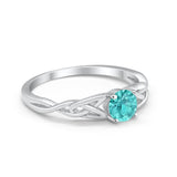 Solitaire Trinity Engagement Ring Simulated Cubic Zirconia 925 Sterling Silver