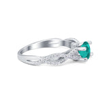 Twisted Shank Infinity Wedding Ring Round Cubic Zirconia 925 Sterling Silver
