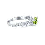Twisted Shank Infinity Wedding Ring Round Cubic Zirconia 925 Sterling Silver