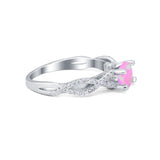 Twisted Shank Infinity Wedding Ring Round Cubic Zirconia 925 Sterling Silver