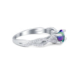 Twisted Shank Infinity Wedding Ring Round Cubic Zirconia 925 Sterling Silver