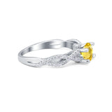 Twisted Shank Infinity Wedding Ring Round Cubic Zirconia 925 Sterling Silver